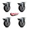 Service Caster 5'' Black Poly Wheel Swivel Top Plate Caster Set Posi Brake, 4PK SCC-20S514-PPUB-BLK-PLB-4 - alternate 3